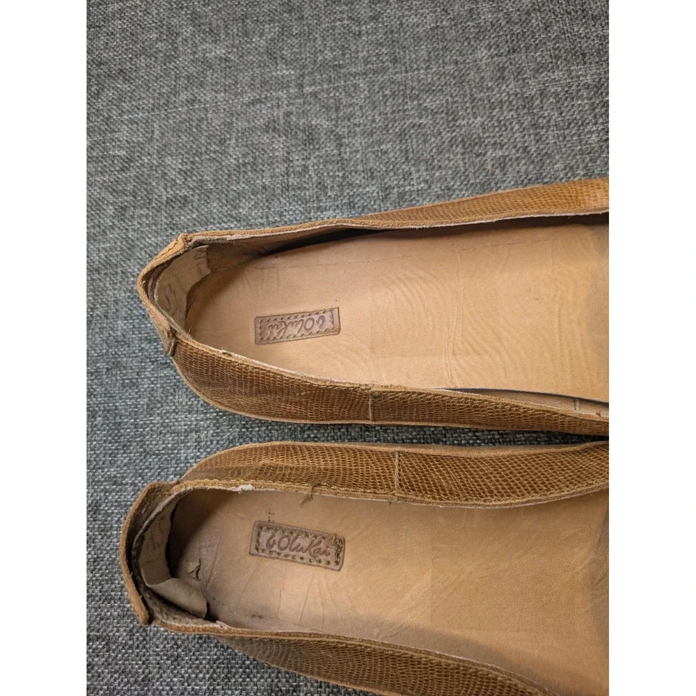 Olukai Women's Lino Brown Leather Slip-on Loafer Shoes Flats Size 11 W